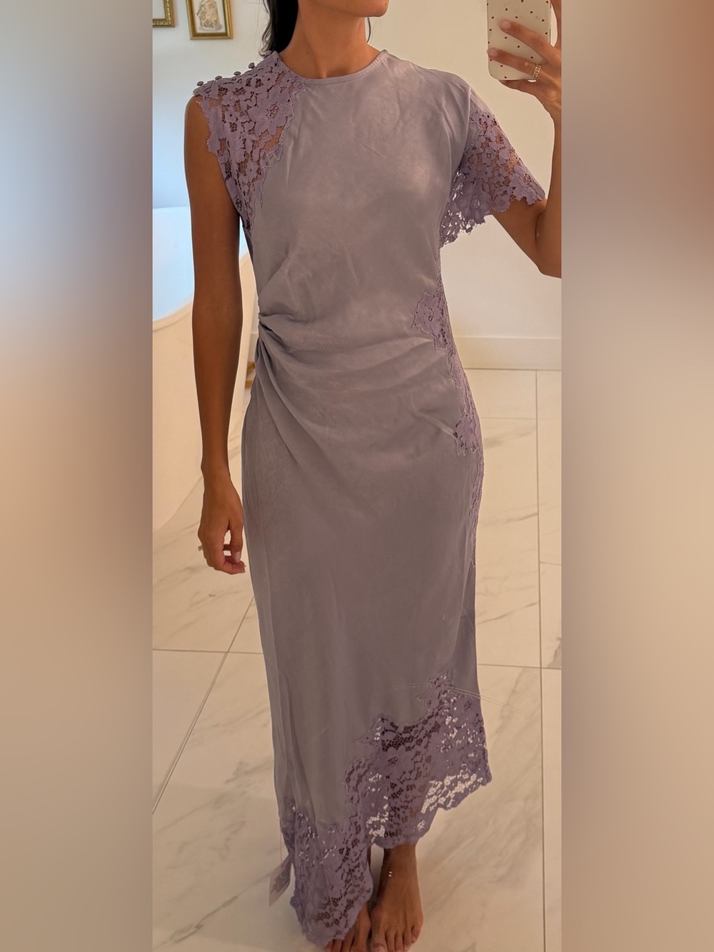 ASOS Lavender Lace-Trim Maxi Dress